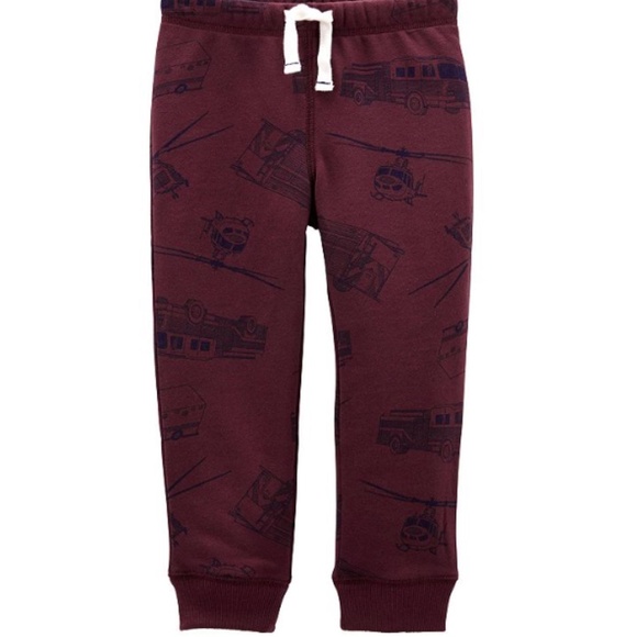 CARTER"s:  Baby Boy's FIRETRUCK Zip-Up Fleece Hoodie and Joggers - Picture 2 of 7